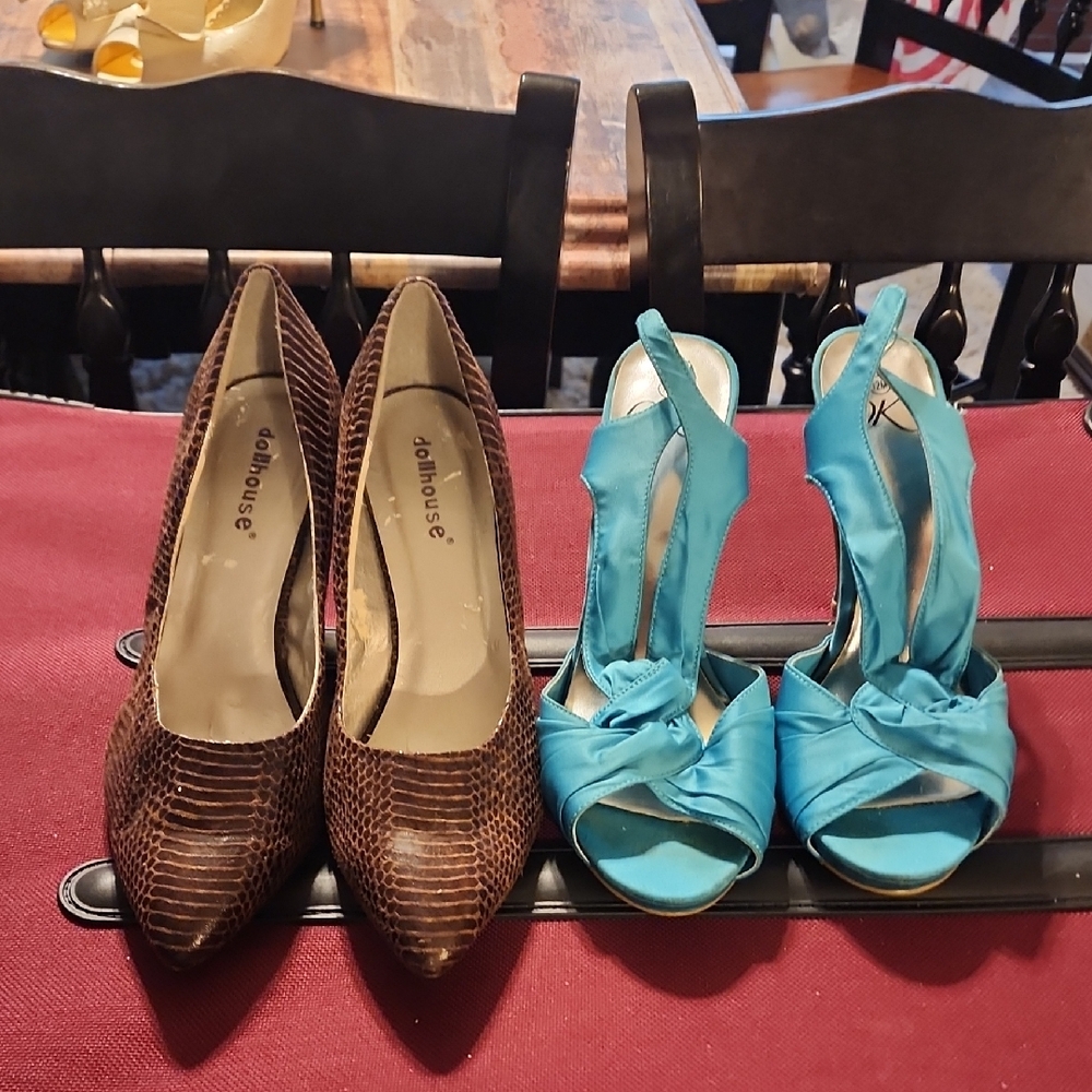 Dollhouse Brown and Blue Heels Collection